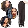 Silk-co 60cm Extension Treccine Africane di Capelli Intrecciati Lunghi Braiding Hair Extension Capelli Colorati a Trecce Braids-Nero Naturale