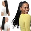 CAISHA 55cm Coda Capelli Nina Con Coulisse Capelli Extensions Finta Per Donna Posticcio Per Capelli Liscio Marrone Scuro PH502