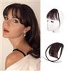 BARSDAR Frangia Clip Capelli Veri, 100% Naturali Frangetta Air Bangs French Bangs Frangia Extension Clip Capelli Veri Cura Capelli Donna lavabile/tingibile