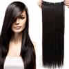SEGO Extension Clip Capelli Lisci Lunghi 65cm Fascia Unica Sintetica Extensions Posticci Donna 120g - Castano Scuro