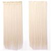 SEGO 65cm Extension Clip Capelli Lisci Fascia Unica Sintetica Extensions Hair 120g - Biondo Chiaro