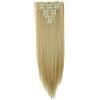 S-noilite Set 8pcs Clip in Hair Extensions Extension Clip Capelli Veri Testa Piena 18Clips Parrucchino 58cm Dritto Biondo cenere mix biondo candeggina