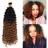 Silk-co 35cm-Kinky Curly Treccine Extension Water Wave Crochet di Treccia Capelli Finti Ricci Braiding Hair Extension Afro Treccine-Nero Scuro a Marrone Medio