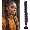 Silk-co 104cm-Extension Treccine Capelli Colorati Afro Capelli Lunghi Braiding Hair Extension Capelli per Treccia Finta-Marrone Scuro