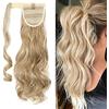 S-noilite® Parrucchino Parrucca Hair Extension Coda di Cavallo Estensione dei Capelli Ponytail Naturale Vari Colori 43cm Riccio Biondo sabbia & Candeggina bionda