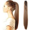 SEGO Extension Coda Capelli Lisci Clip Coda di Cavallo Finta con Pinza Ponytail Extensions Posticci Lunghi 53cm 140g [Castano Chiaro]