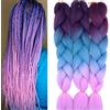 Cybelleza Treccia Extension Capelli Intrecciate Finti Estensioni Treccine Africane Sintetica 3 Bundles 300g Ombre Jumbo Braiding Hair Fibre,Viola&Lago Blu&Viola chiaro