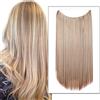Silk-co Extension con Filo Trasparente Fascia Unica Extension per Capelli Lisci One piece Wire in Hair Extension Filo Invisibile 50cm-Marrone Chiaro Mix Biondo