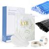 Lunamoon 50 Paio Cerotti Gel per Estensioni Ciglia Pads + 50pcs Spazzola per ciglia + 100pcs Applicatore Micro Brush + 2pcs Nastro medico(set02)