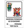Testa Francesco Cartello Anticovid Ingresso Numero Massimo 30x20 cm