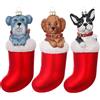 Inge's Christmas Pallina Cani in Calza 14 cm Prezzo cad uno Indicare il Modello Desiderato