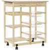 Item International Porta Frutta Pino Metallo 67x37x79 Ruote