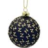 Vacchetti Pallina Vetro Nera Glitter oro d 6 cm