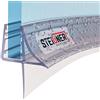 STEIGNER Guarnizione doccia, 120cm, per spessore vetro 6/7/ 8 mm, guarnizione semicircolare in PVC, UK09