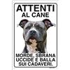 AMSTAFF attenti al cane mod 3 TARGA cartello IN METALLO (15X20) :  : Fai da te