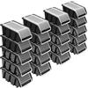 PAFEN Set di 20 scatole impilabili con coperchio, 155 x 100 x 70 mm, contenitori a vista, colore nero