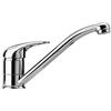 CLICLED Rubinetto da cucina silver miscelatore canna basso monocomando per lavello