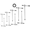 GrecoShop Set di chiavi esagonali a T con aggancio multiplo ed asta scorrevole 9 pezzi 2,5-10mm Cromo Vanadio