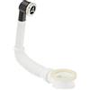 Wirquin 30718718 30724256 - Kit di troppopieno, flessibile in plastica, per lavabi, bianco e cromato, intercalare EXT