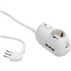 BTicino 3632DB Prolunga BTRE Safe, Spina 10 A, 2 Prese Bipasso, 10/16 A, 1 Presa P30, Interruttore Automatico Luminoso di Sicurezza, 3 m, 250 V, Bianco