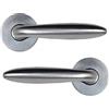 Bricard 9984050 Coppia di Maniglie per Porta su rosone zama Schizzo con Molla di richiamo, Argento