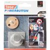 tesa Powerbutton - Gancio universale autoadesivo in metallo cromato, portata max 6 kg