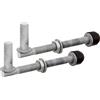 Alberts 410650 Cardine, una coppia, da avvitare a fondo, regolabile, zincato a caldo, entrata Ø13 mm, lunghezza 140 mm, filettatura M12