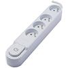 Chacon 48856 - Ciabatta multipresa di design con interruttore senza protezione contro le sovratensioni, 3 m, 4 prese, colore: Bianco