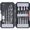 kwb 108805 22-piece Bit and Drill Box w. albero esagonale, 5 x punte di metallo HSS e punte PH, PZ e TX in set incl. svasatore, portapunte e chiavi a bussola