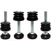 cyclingcolors 4x Piedi regolabile tappo plastica piedino piede tondo tubi sedia mobili nero, 30mm