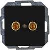 Kopp Paris 921550088 - Presa per altoparlante, da incasso, colore: Nero opaco