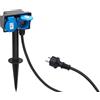 Meister 7430950 - Distributore di corrente a 2 vie - Cavo da 1,4 m - con picchetto - Tubo in gomma - IP44 per esterni/presa esterna/presa da giardino/presa esterna / 7430950