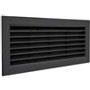 La Ventilazione P31R13N Griglia di Ventilazione rettangolare in Plastica nero da incasso con rete antinsetti. Dimensioni 315x136 mm