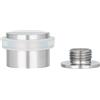 EVI Herrajes | Fermaporta | 24 x 20 mm | Base filettata | Gomma Bianca | Acciaio Inox | Finitura Opaca | Compresi utensile, vite + tassello di fissaggio | Mod. I-199/24-BCBAM