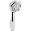 Cornat Arielli TECB3478 - Soffione doccia a mano, diametro testa 80 mm, placcato, 4 tipi, normale, morbido e massaggiante, anti-calcare, cromato/grigio