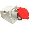 as - Schwabe Presa CEE a parete - 400 V, 32 A, 4 poli - Presa a parete con coperchio incernierato - con alloggiamento resistente agli urti - con collegamenti a vite - Made in Germany - IP44, 60579