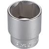 Alyco 192332 192332-Chiave a bussola 1/2 Une 16507 DIN 3124 CR-V 6 Lati Cromo opaco, Nero, 32 mm
