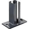 Alberts 685447 Supporto per pali angolari per tappetini a doppia asta, da svitare, zincato a caldo, rivestito in plastica antracite RAL 7016, piastra 150 x 80 mm, per pali 60 x 60 mm