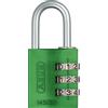 ABUS Lucchetto a combinazione 145/30 verde - Lucchetto per bagagli, armadietti e molto altro. - Lucchetto in alluminio - codice a combinazione regolabile individualmente - livello di sicurezza 3