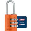 ABUS Lucchetto a combinazione 145/20 arancione - Lucchetto per bagagli, armadietti e molto altro. - Lucchetto in alluminio - codice a combinazione regolabile individualmente - livello di sicurezza 3