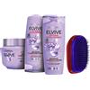 Elvive KIT L'ORÉAL PARIS ELVIVE HYDRA HYALURONIC: shampoo + balsamo + maschera + spazzola capelli