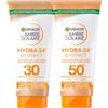 Garnier Ambre Solaire Hydra 24h Protect SPF 30 e Latte Protettivo Idratazione 24h SPF 50+