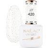 NaiLac Smalto semipermanente per unghie Cookies con micro puntini neri NaiLac 7ml (420 Bianco cremoso)