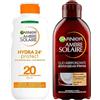 Garnier Ambre Solaire Hydra 24 Protect Latte Protettivo Idratante SPF 20 da 200ml + Olio Abbronzante Nutriente con Olio di Cocco ad Assorbimento Rapido da 200ml