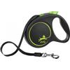 Flexi Guinzaglio per Cani in Fettuccia M 5 mt fino a 25 Kg Black Design, verde