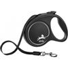 Flexi Guinzaglio per Cani in Fettuccia M 5 mt fino a 25 Kg Black Design, nero