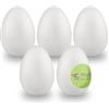 MCE-Commerce A331005 - Uova di polistirolo, 10 cm, 5 pezzi, per fai da te e decorare Pasqua, polistirolo, colore: Bianco