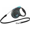 Flexi Guinzaglio per Cani in Corda M 5 mt fino a 20 Kg Black Design, blu