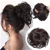 MY-LADY Grande Chignon Capelli Finti Posticci per Capelli con Elastico 80g Messy Hair Bun Updo Coda di Cavallo Treccia Extension Marrone scuro