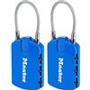 Master Lock 4684EURTCOL Confezione da 2 Lucchetto con combinazione ed etichetta porta-indirizzo, Colore casuale, 6.5 x 3 x 1.1 cm